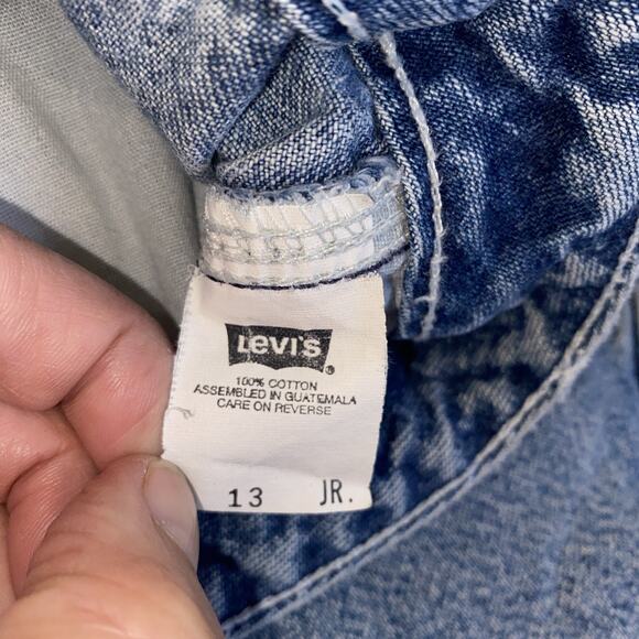 Vintage Levi's L2 Denim Shorts JRS 13 Carpenter Blue 90's Made USA - Picture 6 of 9